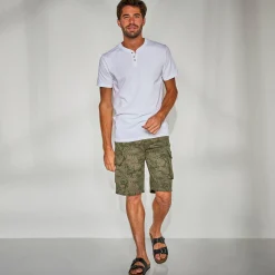 Short En Bermuda<Blancheporte Bermuda in canvas met bladerenprint donkerkaki