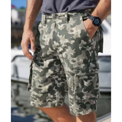 Short En Bermuda<Blancheporte Bermuda in canvas met camouflageprint lichtkaki