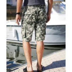 Short En Bermuda<Blancheporte Bermuda in canvas met camouflageprint lichtkaki