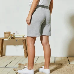 Short<Blancheporte Bermuda in geruwd molton chiné grijs
