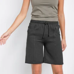 Short<Blancheporte Bermuda in geruwd molton zwart