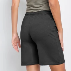 Short<Blancheporte Bermuda in geruwd molton zwart