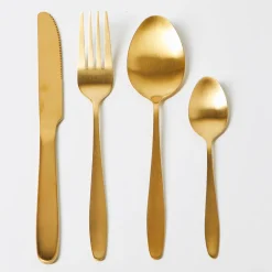 Feesttafel|Feestdecoratie<Blancheporte Bestek in inox, 16-delig goudkleurig