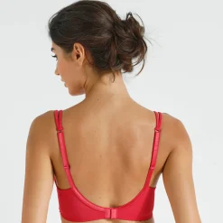 Beha<Confidence Lingerie Beugelbeha in geborduurde tattootule - set van 2 rood + geel