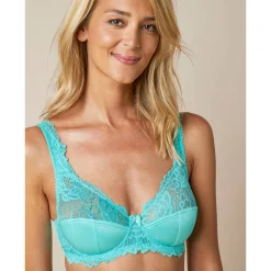 Beha<Confidence Lingerie Beugelbeha in kant Cerignola - set van 2 aqua + framboos