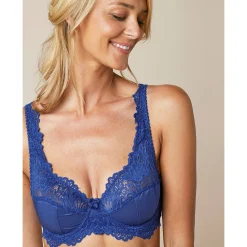 Beha<Confidence Lingerie Beugelbeha in kant Cerignola - set van 2 blauw + grijs