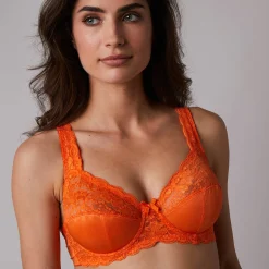 Beha<Confidence Lingerie Beugelbeha met kant Avila - set van 2 paars + oranje