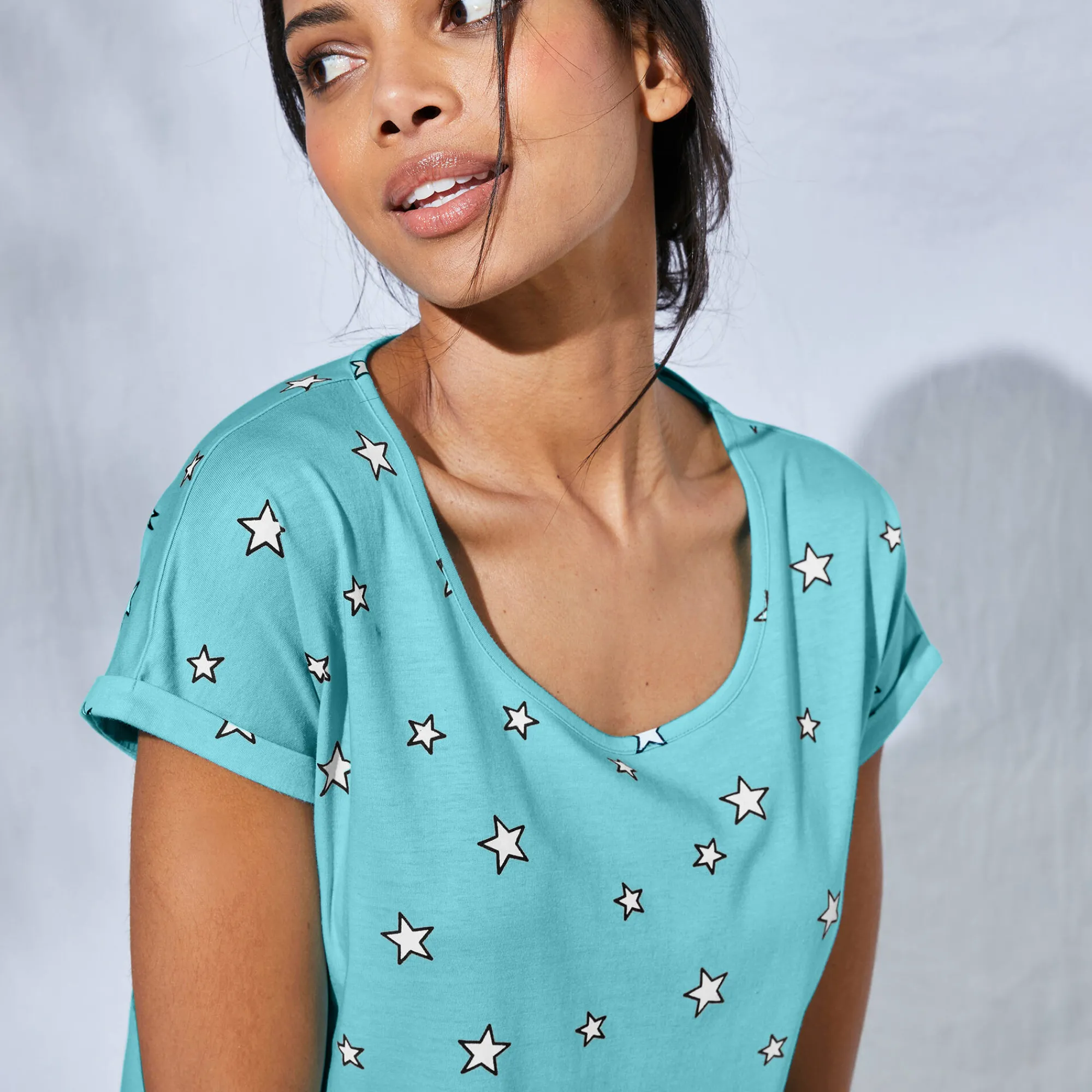 Nachthemd<Blancheporte Bigshirt - set van 2 antraciet + aqua