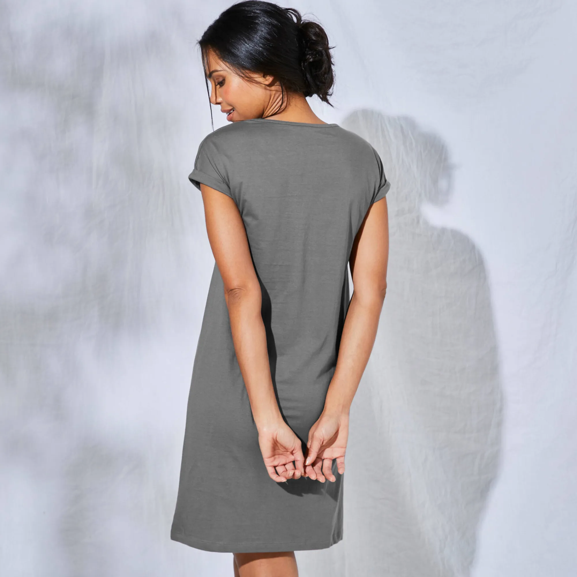 Nachthemd<Blancheporte Bigshirt - set van 2 antraciet + grijs