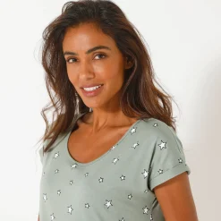 Nachthemd<Blancheporte Bigshirt - set van 2 kaki + roze
