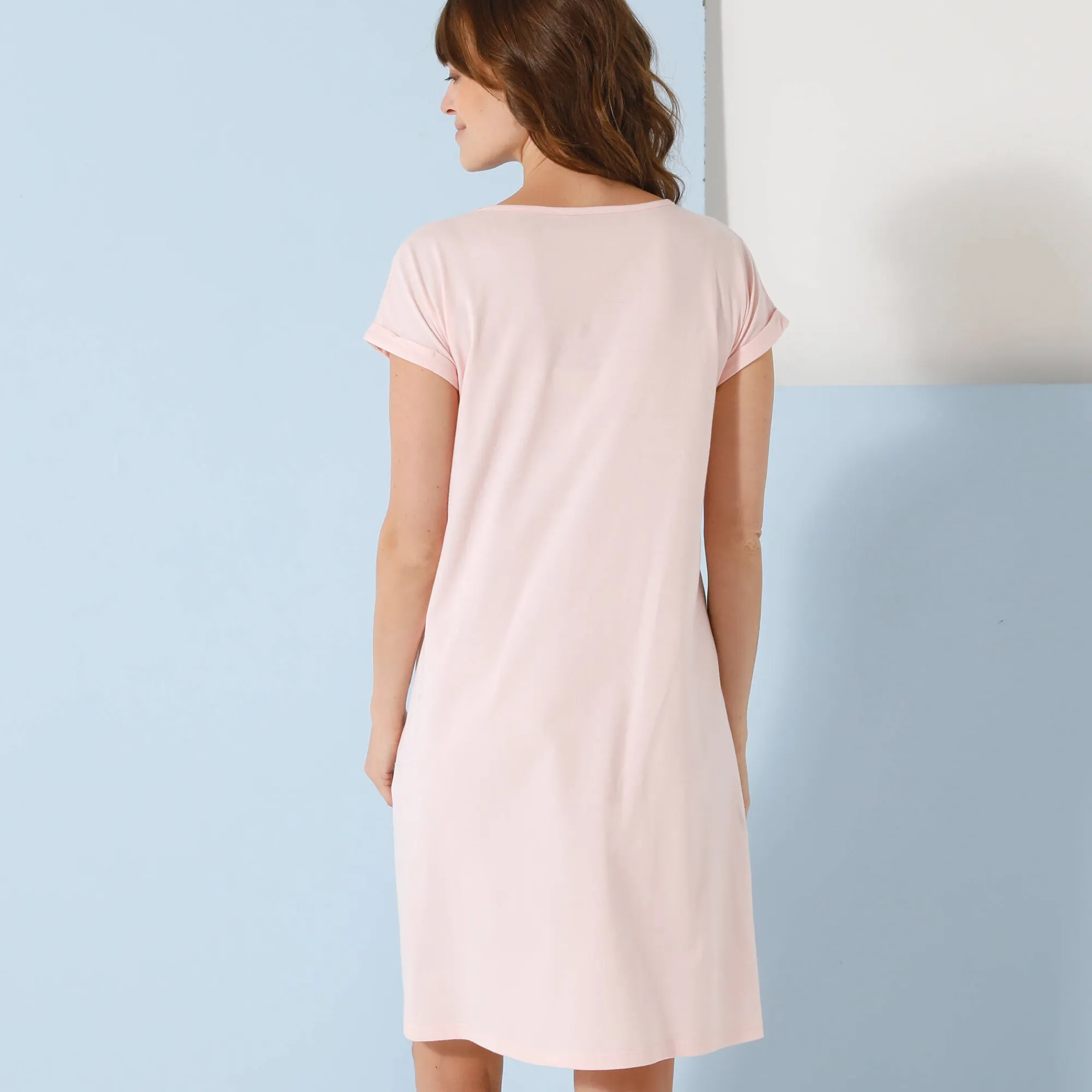 Nachthemd<Blancheporte Bigshirt - set van 2 kaki + roze