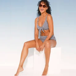 Badmode|Badmode<Blancheporte Bikinibeha Minuri, foulardmodel met ruitjesprint - met beugels ecru / blue