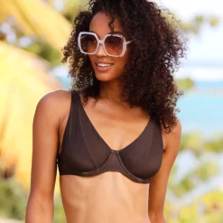 Badmode|Badmode<Blancheporte Bikinibeha Solaro in foulardmodel - met beugels chocolade
