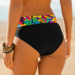 Badmode|Badmode<Blancheporte Bikinislipje met moduleerbare tailleband - Nebida zwart / veelkleurig