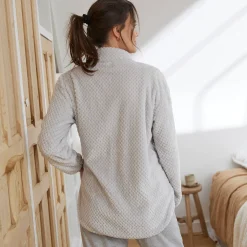 Peignoir En Kamerjas<Blancheporte Binnenhuisjasje in fleecetricot met rits grijs