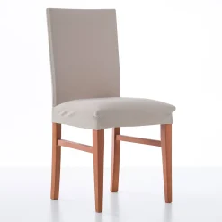 Stoelhoes<Blancheporte Bi-rekbare effen stoelhoes vlaskleur