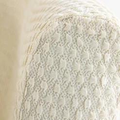 Zitbankhoes<Blancheporte Bi-rekbare, gewafelde fauteuil- en kuipzetelhoes beige