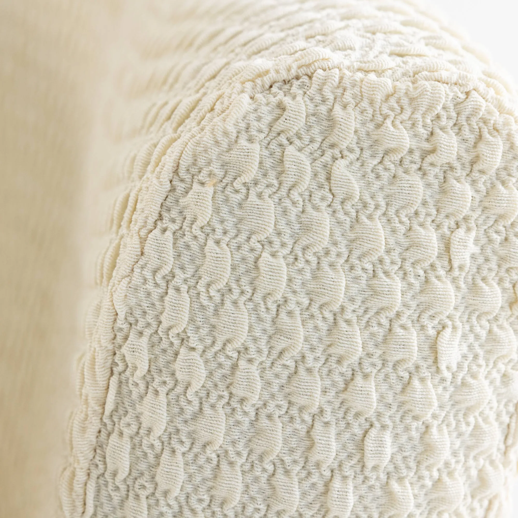 Zitbankhoes<Blancheporte Bi-rekbare, gewafelde fauteuil- en kuipzetelhoes beige