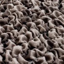 Zitbankhoes<Blancheporte Bi-rekbare, grafische hoes in gewafelde microvezel voor fauteuil en zetel chocolade
