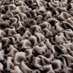 Stoelhoes<Blancheporte Bi-rekbare, grafische stoelhoes in gewafelde microvezel chocolade