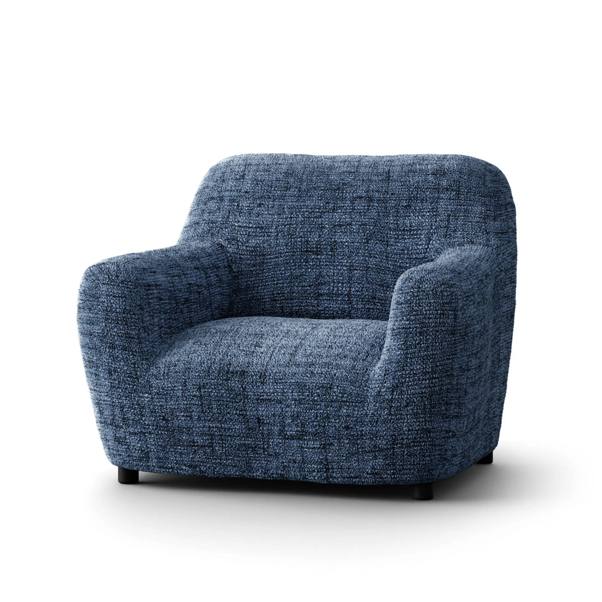 Zitbankhoes<Blancheporte Bi-rekbare hoes in microvezel, effen faux-uni effect voor fauteuil en zitbank blauw
