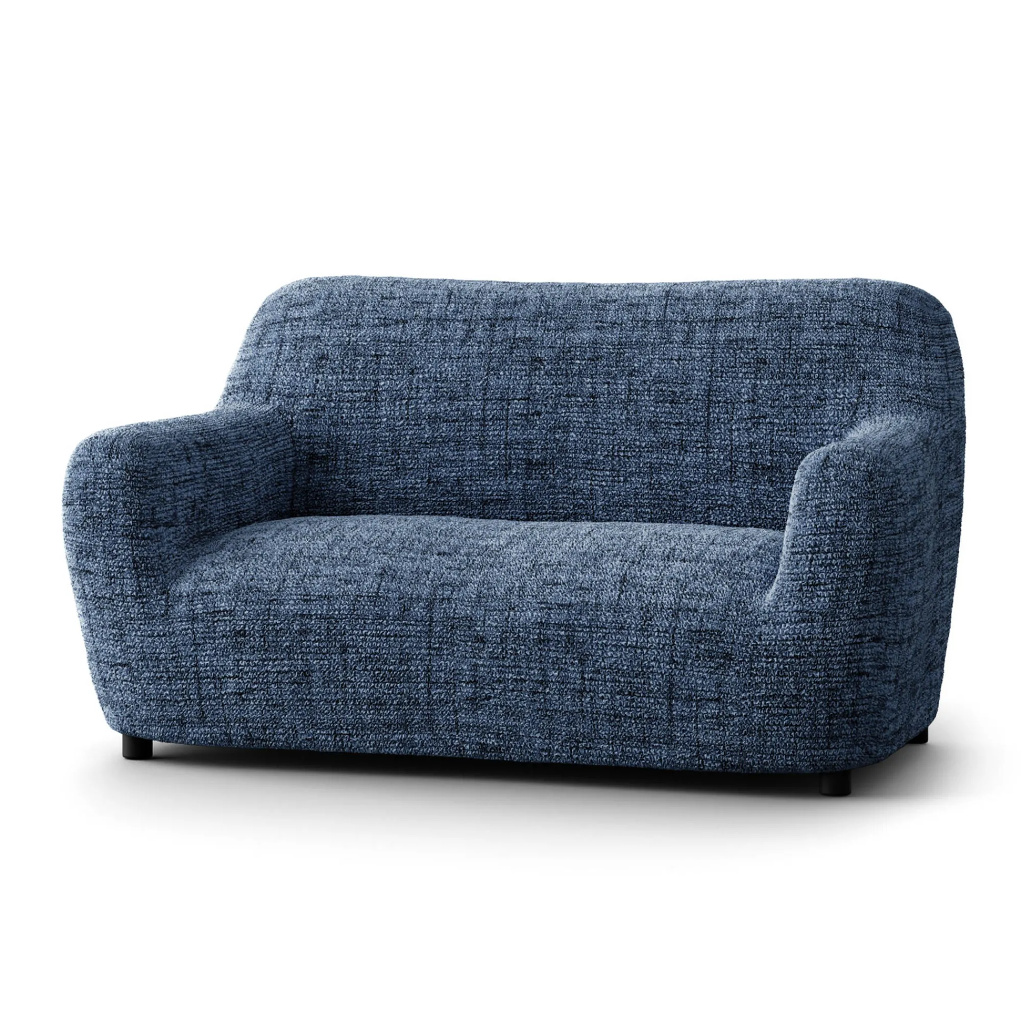 Zitbankhoes<Blancheporte Bi-rekbare hoes in microvezel, effen faux-uni effect voor fauteuil en zitbank blauw