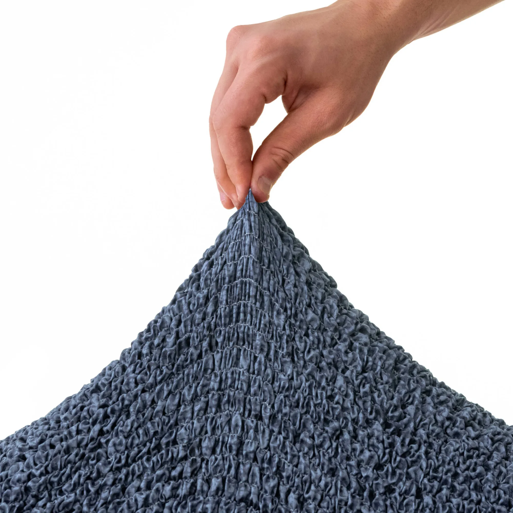 Zitbankhoes<Blancheporte Bi-rekbare hoes in microvezel, effen faux-uni effect voor fauteuil en zitbank blauw