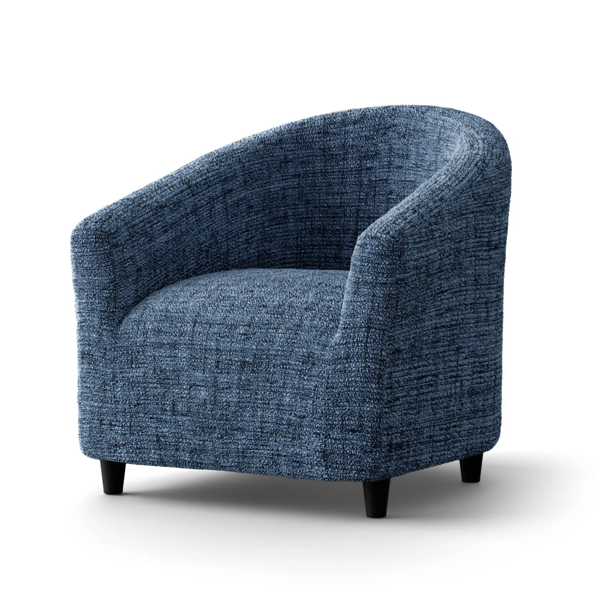 Zitbankhoes<Blancheporte Bi-rekbare hoes in microvezel, effen faux-uni effect, voor kuipzetel blauw