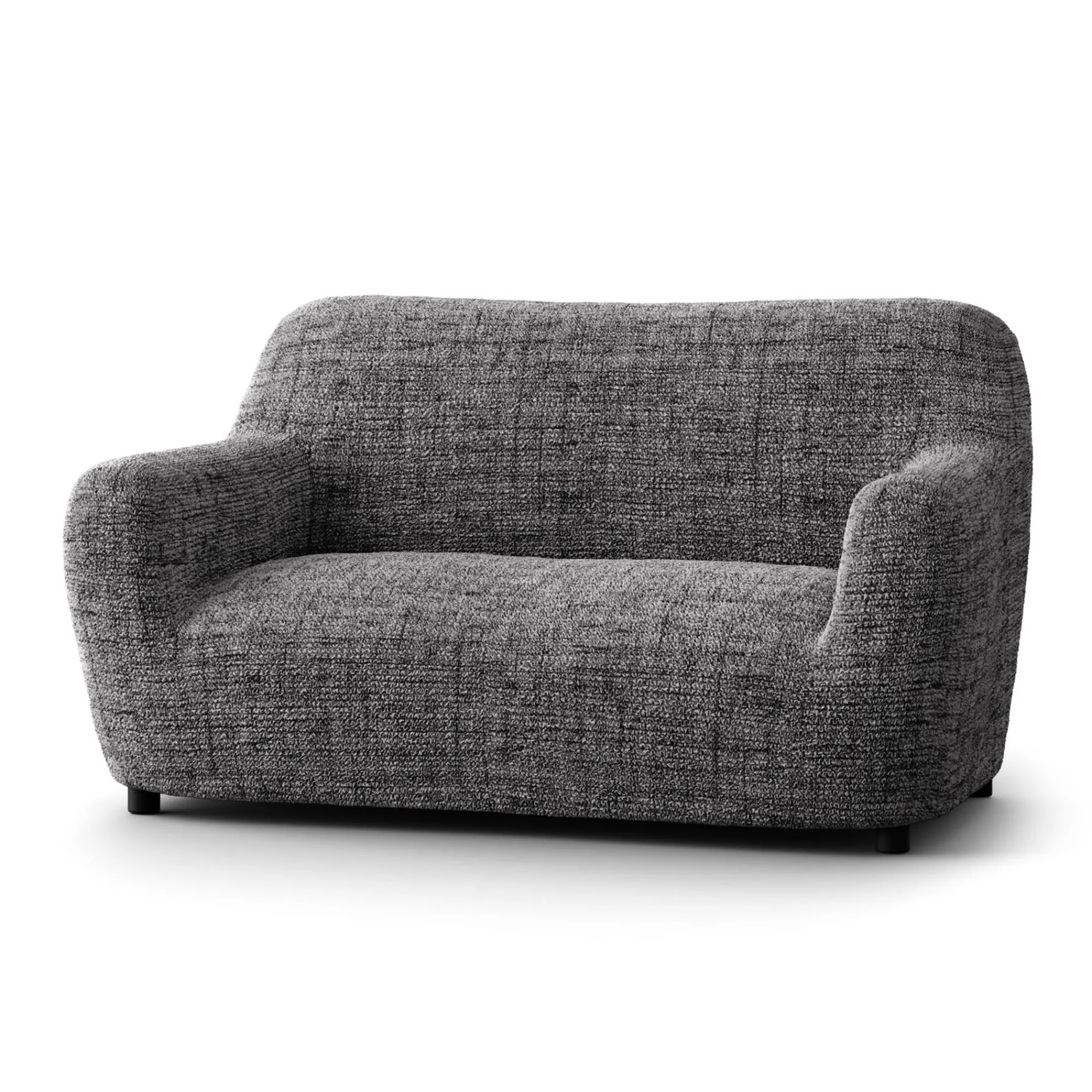 Zitbankhoes<Blancheporte Bi-rekbare hoes in microvezel, effen faux-uni effect voor fauteuil en zitbank antracietgrijs