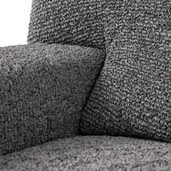 Zitbankhoes<Blancheporte Bi-rekbare hoes in microvezel, effen faux-uni effect voor fauteuil en zitbank antracietgrijs