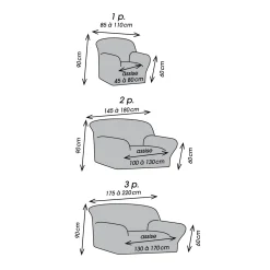 Zitbankhoes<Blancheporte Bi-rekbare hoes in microvezel, effen faux-uni effect voor fauteuil en zitbank antracietgrijs