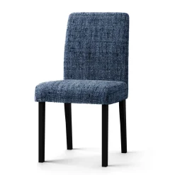 Stoelhoes<Blancheporte Bi-rekbare hoes in microvezel, effen faux-uni effect, voor stoel blauw