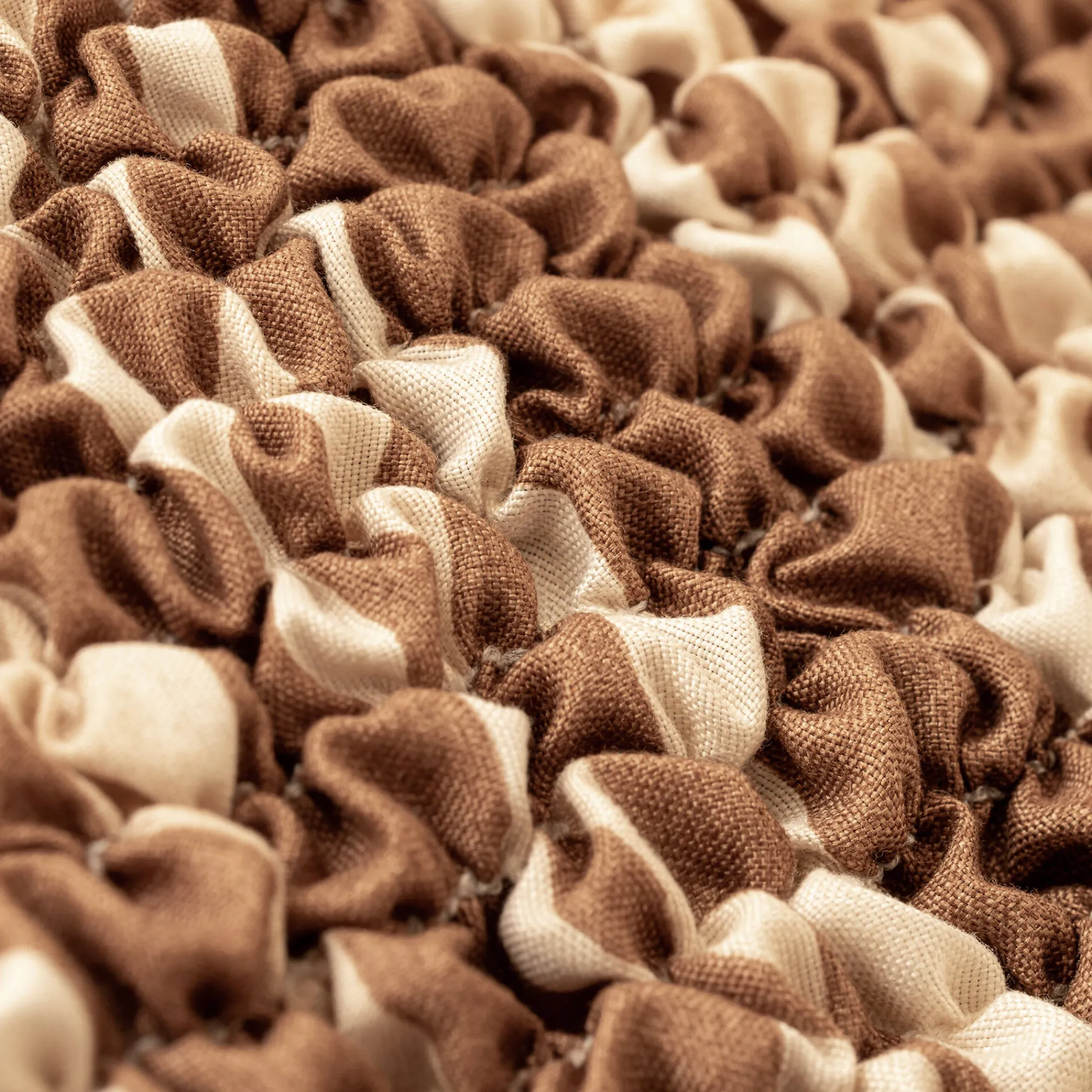 Zitbankhoes<Blancheporte Bi-rekbare hoes in microvezel met golvenmotief, voor fauteuil en zitbank chocolade