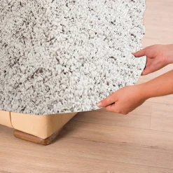 Zitbankhoes<Blancheporte Bi-rekbare hoes in microvezel, effen faux-uni effect voor fauteuil en zitbank beige