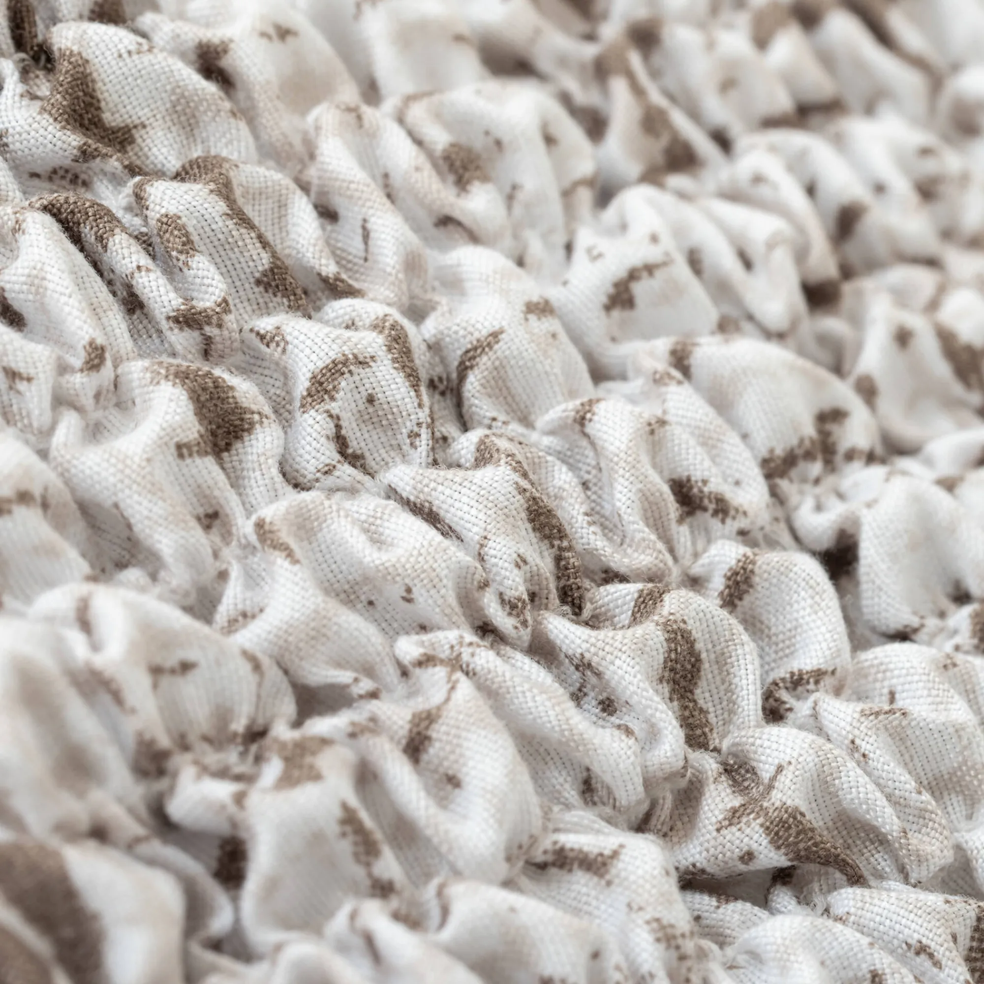Zitbankhoes<Blancheporte Bi-rekbare hoes in microvezel, effen faux-uni effect voor fauteuil en zitbank beige