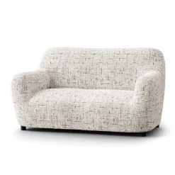 Zitbankhoes<Blancheporte Bi-rekbare hoes in microvezel, effen faux-uni effect voor fauteuil en zitbank beige