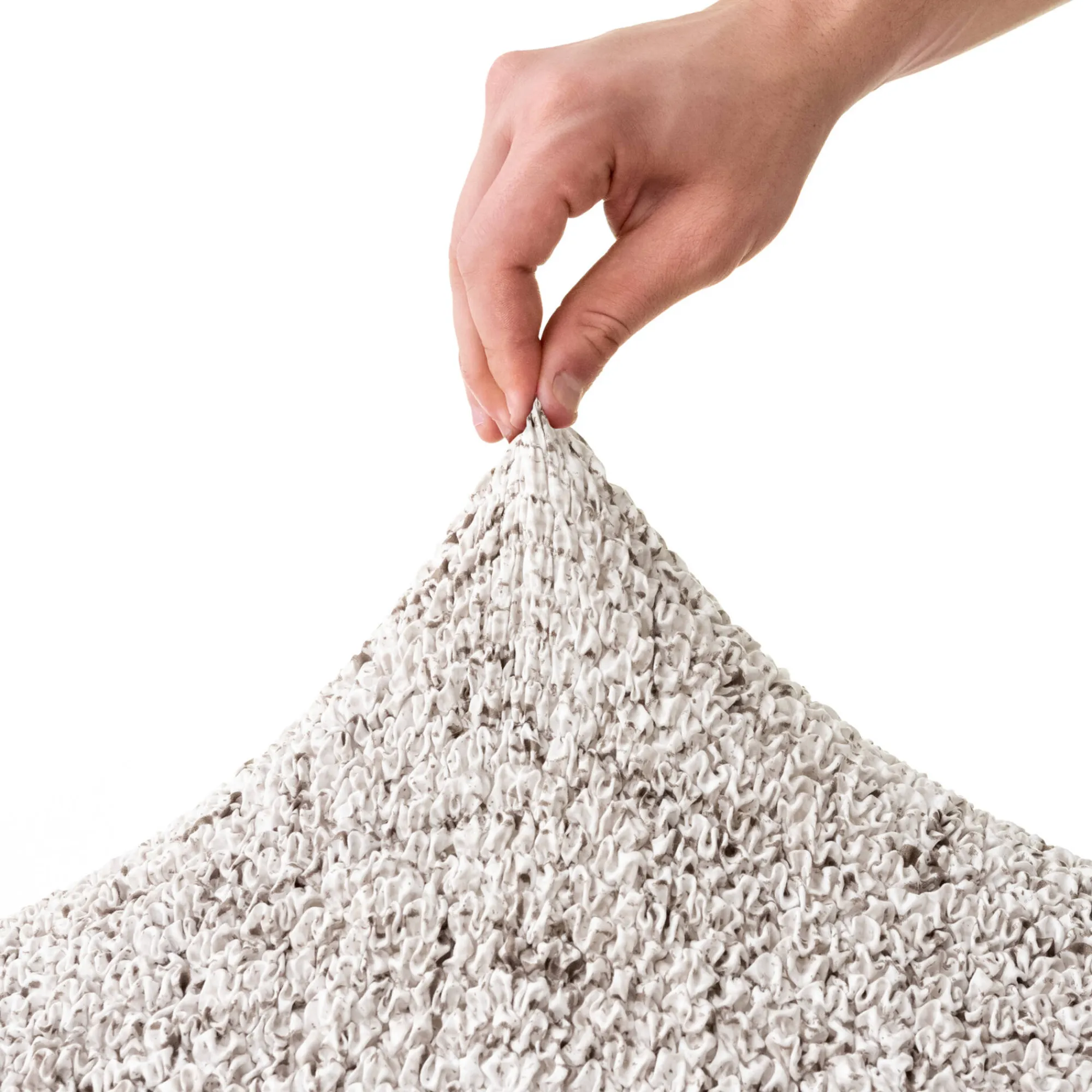 Zitbankhoes<Blancheporte Bi-rekbare hoes in microvezel, effen faux-uni effect voor fauteuil en zitbank beige