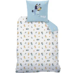 Bedlinnenset Kids|Delige Bedlinnenset<Bluey achtig katoenen beddengoed blauw