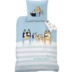 Bedlinnenset Kids|Delige Bedlinnenset<Bluey achtig katoenen beddengoed blauw