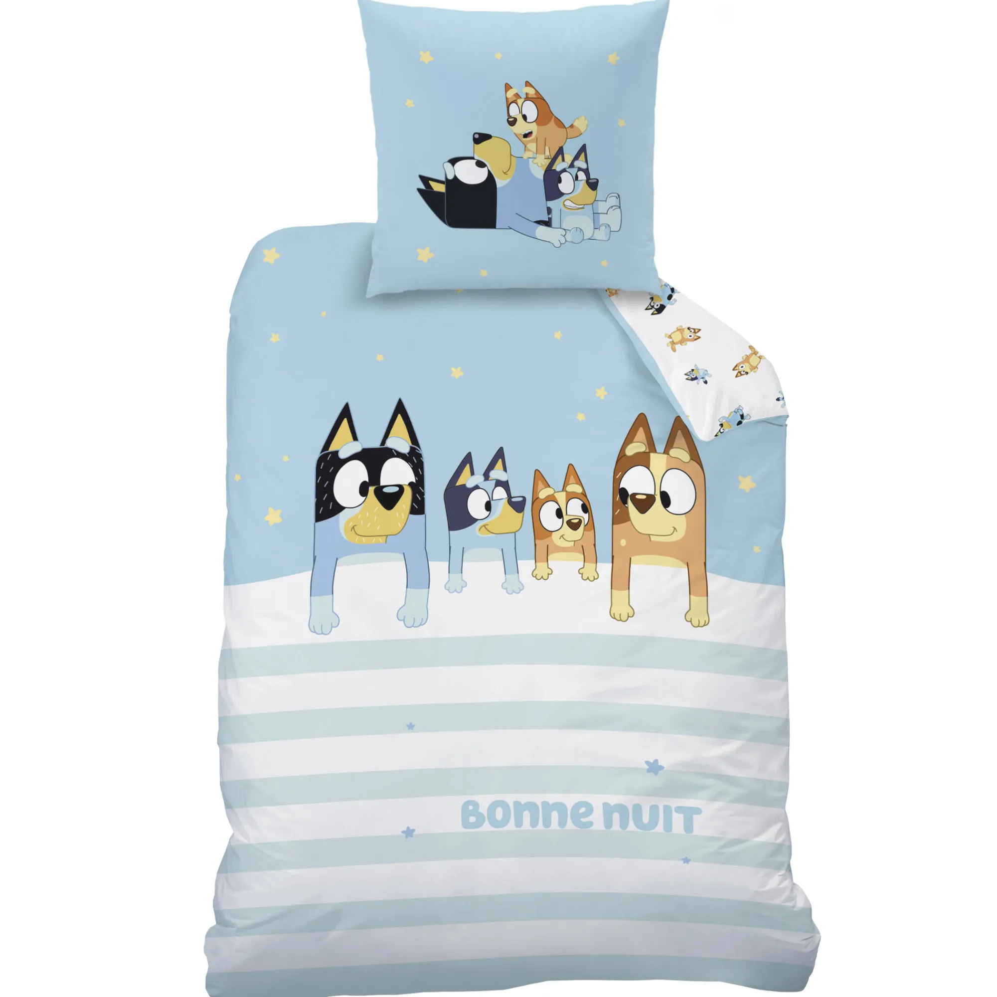 Bedlinnenset Kids|Delige Bedlinnenset<Bluey achtig katoenen beddengoed blauw