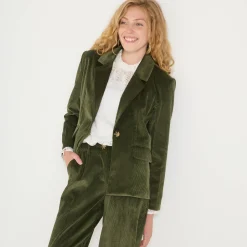 Feestoutfits Dames|Jas En Mantel<Blancheporte Blazer in velours groen