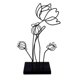 Decoratieartikel<Blancheporte Bloemen decoratie in metaaldraad, groot model zwart