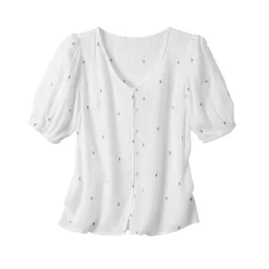 Bloes En Tuniek<Blancheporte Bloes in crepon met goudkleurige print wit / goudkleurig