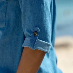 Bloes En Tuniek<Blancheporte Bloes in lichte jeans met oprolbare mouwen bleached