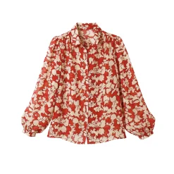 Bloes En Tuniek<Blancheporte Bloes in voile, bloemenprint bordeaux