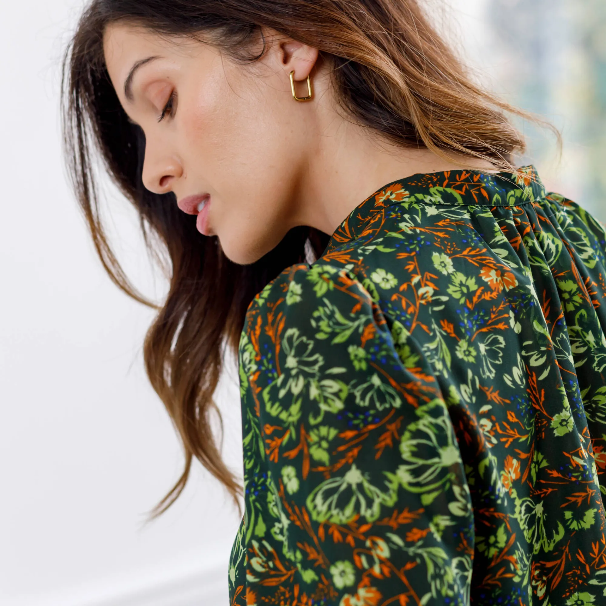 Bloes En Tuniek<Blancheporte Bloes met bloemenprint kaki / groen
