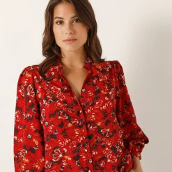 Bloes En Tuniek<Blancheporte Bloes met bloemenprint rood / indigo