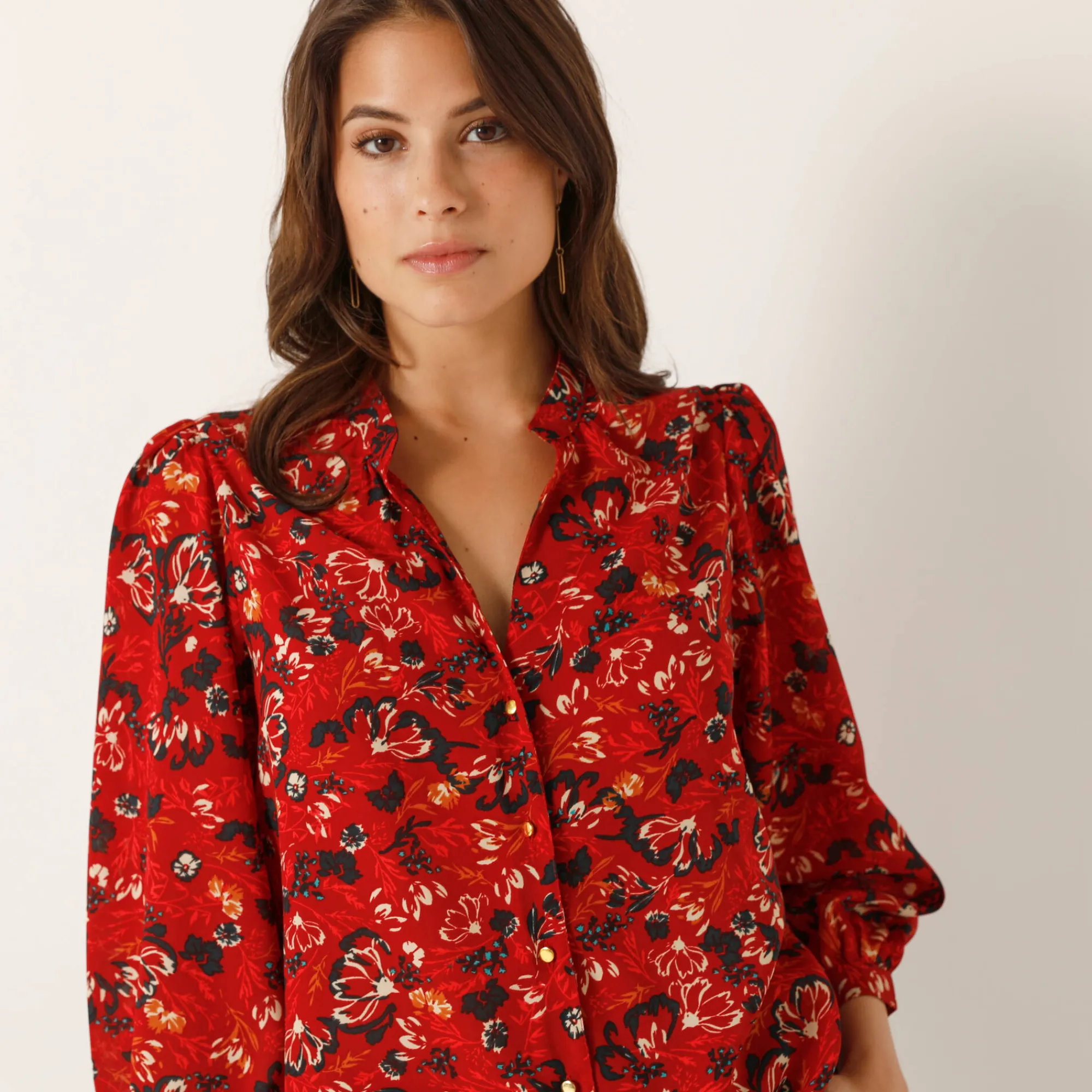 Bloes En Tuniek<Blancheporte Bloes met bloemenprint rood / indigo