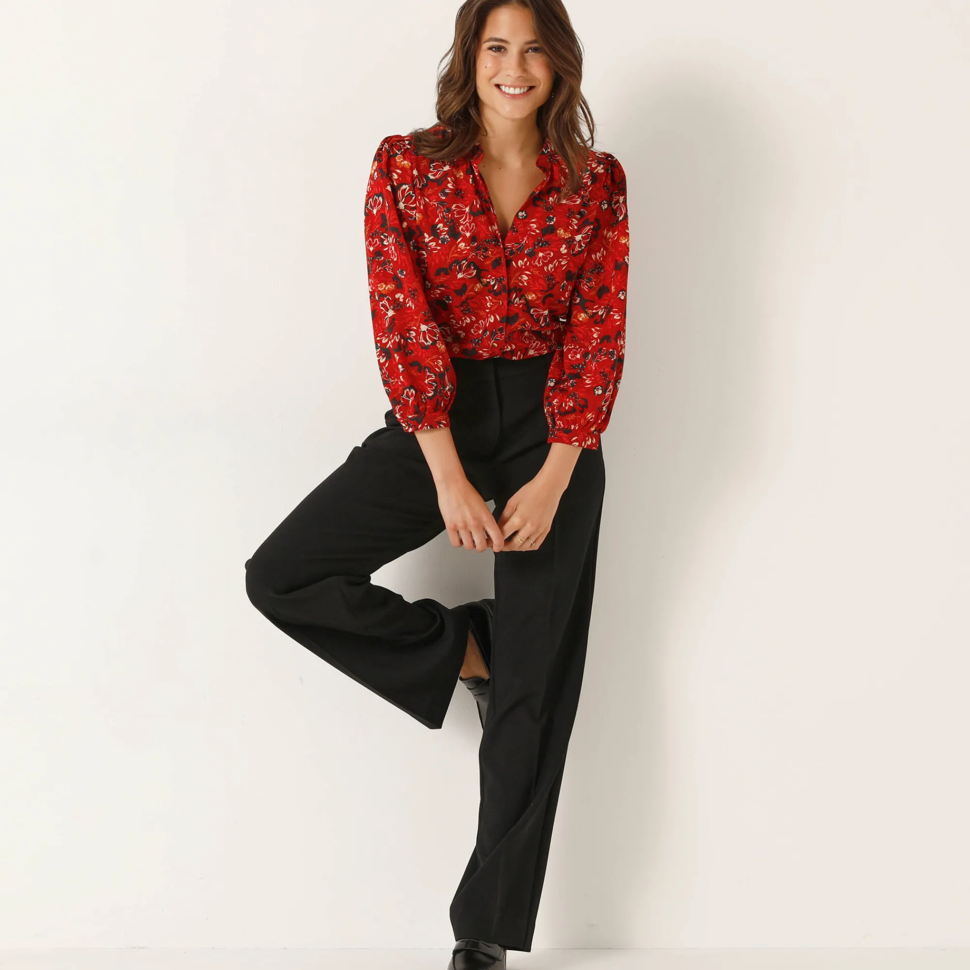 Bloes En Tuniek<Blancheporte Bloes met bloemenprint rood / indigo