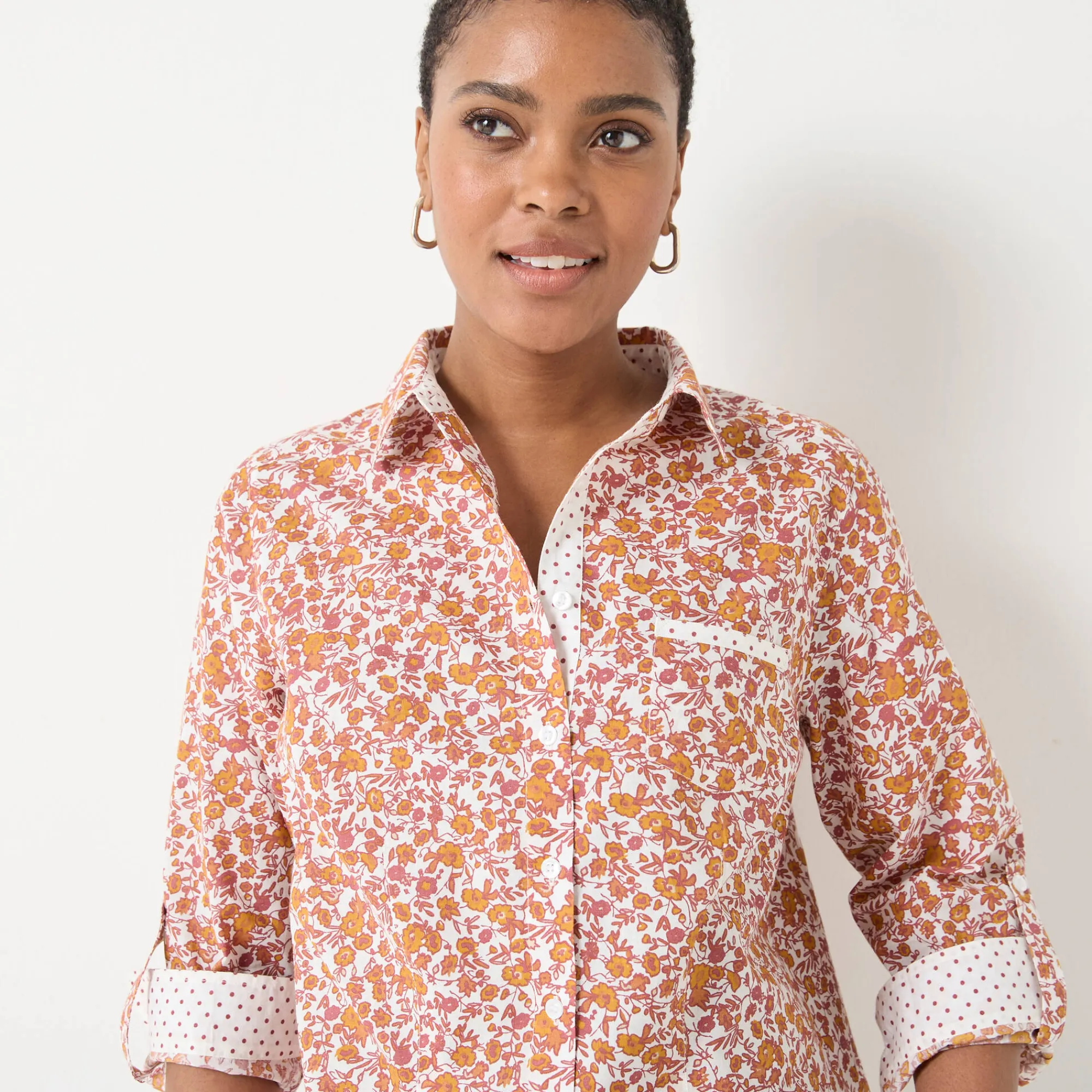 Bloes En Tuniek<Blancheporte Bloes met bloemenprint wit / karamel